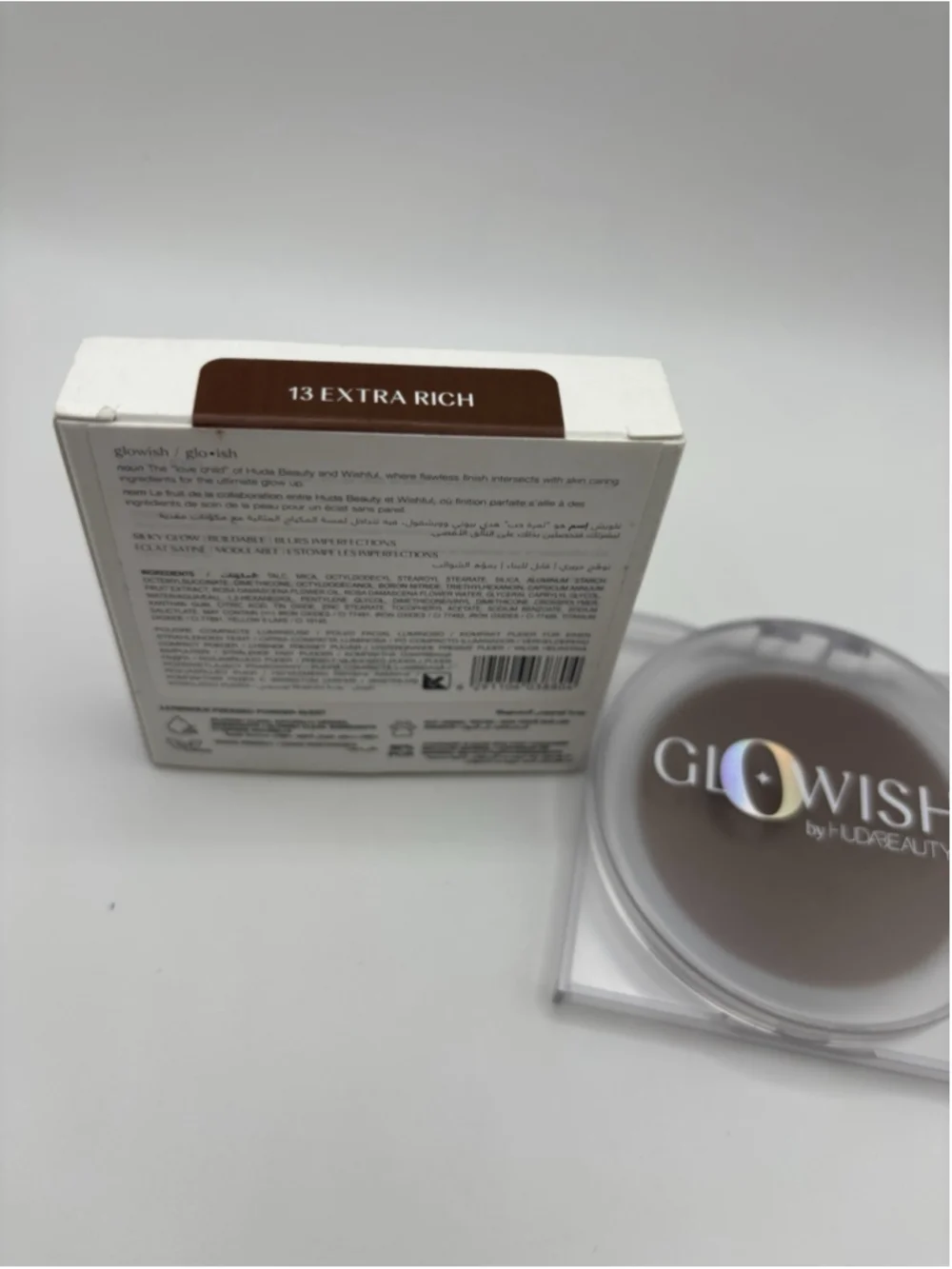 Huda Beauty GloWish Luminous Pressed Powder 13 Extra Rich 10g New